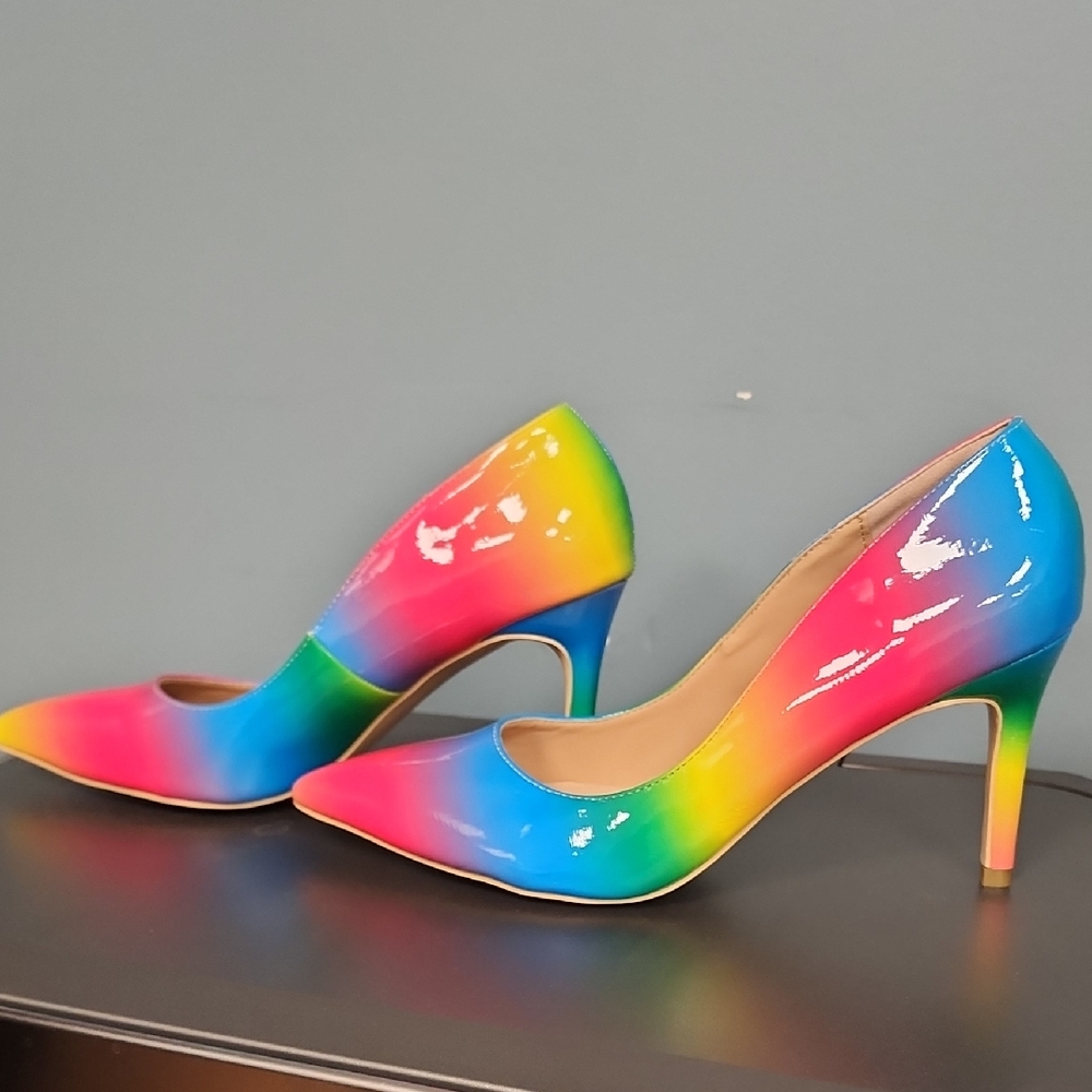 Rainbow Patent Leather Pumps